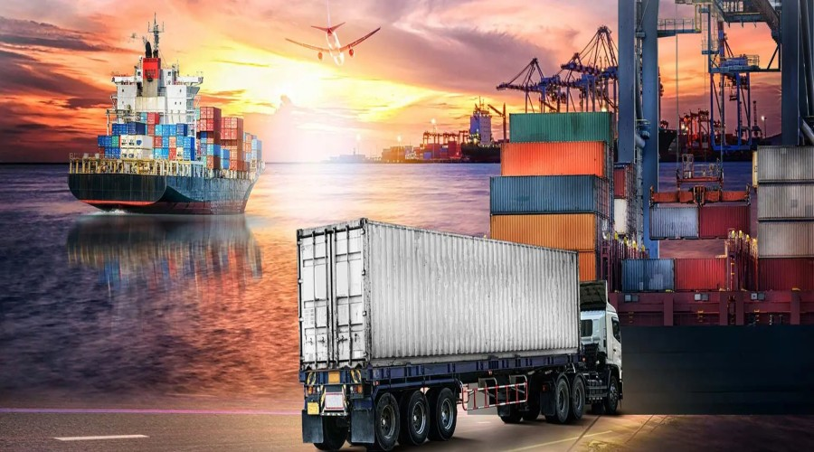 International export operations - cargo ships at port